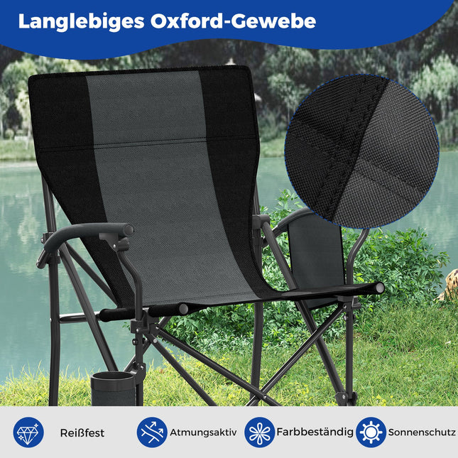 Folding Camping Chair with Cup Holder, 160kg Capacity