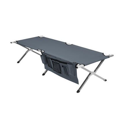 Folding Camping Cot, 450 lb Capacity, Carry Bag, Gray