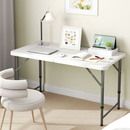 Folding Camping Table 122cm, Adjustable Height, HDPE Top