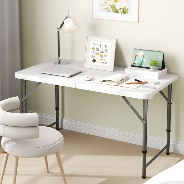 Folding Camping Table 122cm, Adjustable Height, HDPE Top