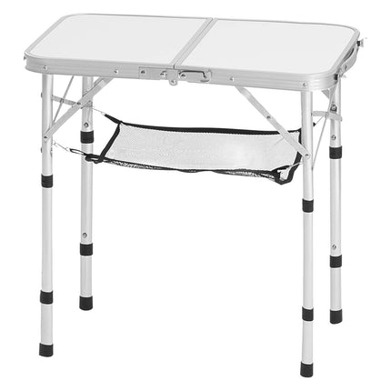Folding Camping Table, Adjustable Height, 24x16 in, Silver