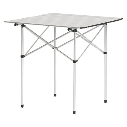 Folding Camping Table, Aluminum Roll-Top, Carry Bag