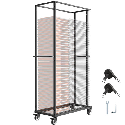 Folding Chair Cart, 60-Chair Capacity, 500 lb Rating