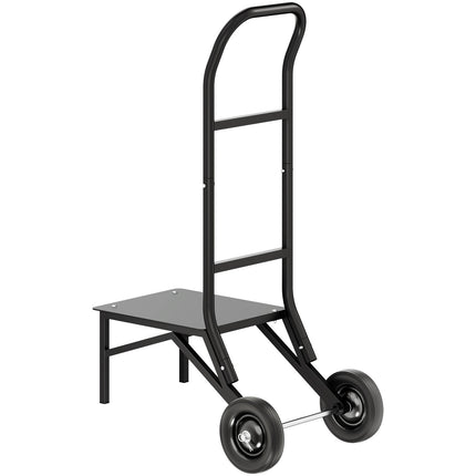 Folding Chair Cart, Holds 10 Chairs, 150 lb, Rubber Wheels