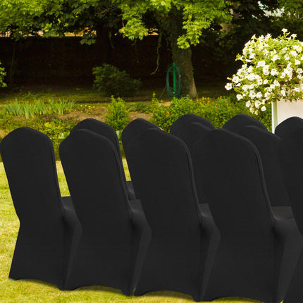 Folding Chair Covers, Stretch Spandex, Washable, 50-Pack Black