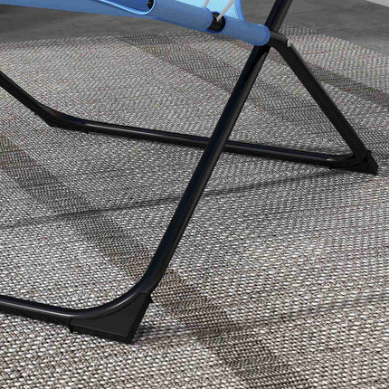 Adjustable blue camping chair, cushion, supports 120 kg