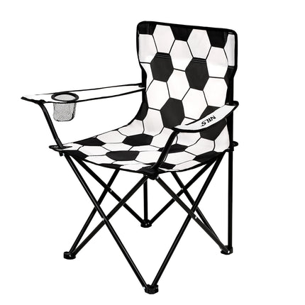 Folding Chair, White-Black, Portable, Compact