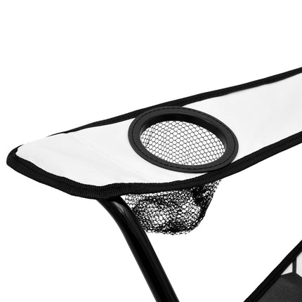 Folding Chair, White-Black, Portable, Compact
