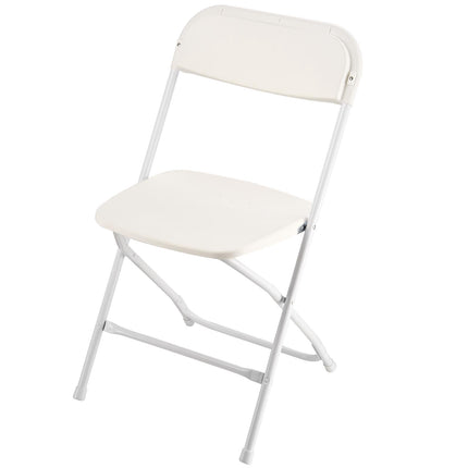 Folding Chairs, 6-Pack, 350 lb, Plastic Seat, White