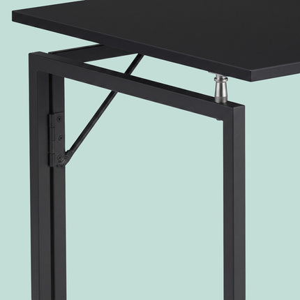 Folding Desk, Black – 80 x 40 cm, Wood & Steel
