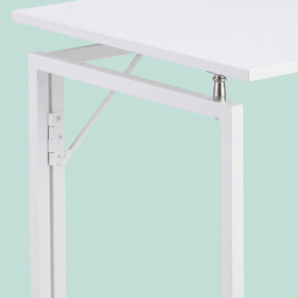 Folding Desk, White, 80x40 cm, Wood & Steel Frame
