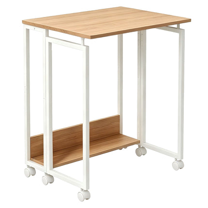 Folding Desk with Wheels, Natural White, 60x50 cm