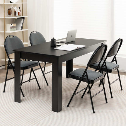 Folding Dining Chairs, Padded Backrest, Set of 4, Gray