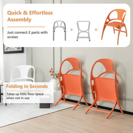 Folding Dining Chairs Set of 2 – High Back, Armrests