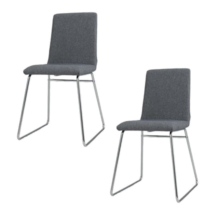 Folding Dining Chairs Set of 2, Metal Frame, Padded Seat