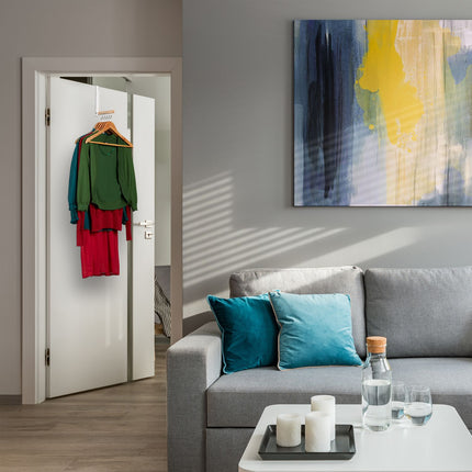 Folding Door Hanger Set, Metal & Wood, Space-Saving