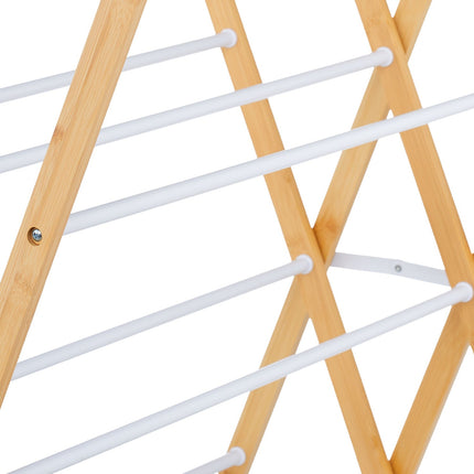 Folding Drying Rack – Bamboo & Metal, 4 Levels