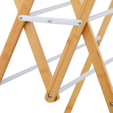 Folding Drying Rack – Bamboo & Metal, 4 Levels