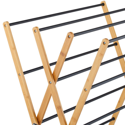 Folding Drying Rack – Bamboo & Metal, 4 Levels