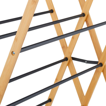 Folding Drying Rack – Bamboo & Metal, 4 Levels