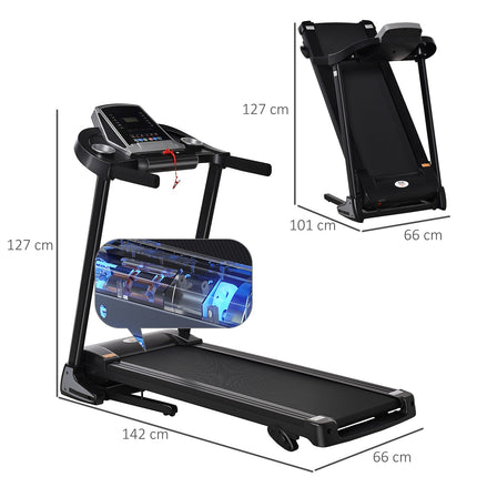 Foldable electric treadmill 500W with LED Display & Holder