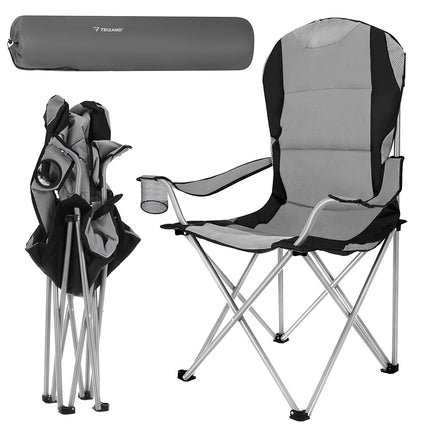 Folding Fishing Chair, 120kg Capacity, Armrests, Cover