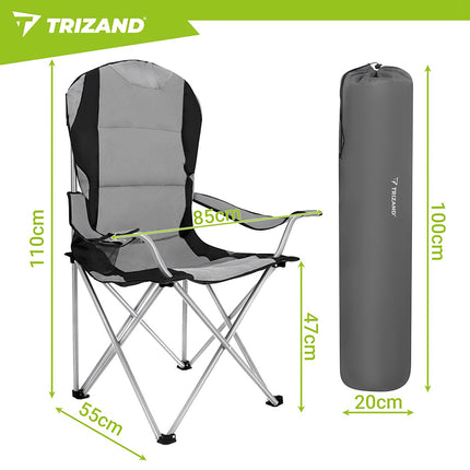 Folding Fishing Chair, 120kg Capacity, Armrests, Cover