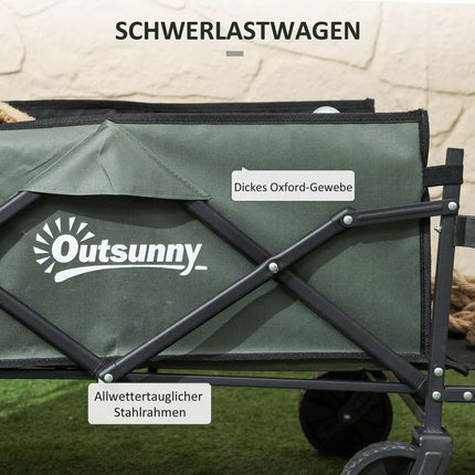 Folding Garden Cart, 120kg Capacity, 95L, Green