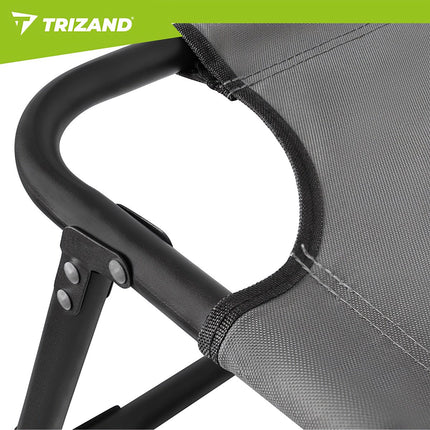 Folding Garden Lounger with Cushion, Adjustable, 192x68x28cm