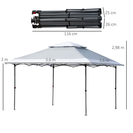 Pop-Up Garden Gazebo 3.5x3.5m, UV protection, Oxford fabric