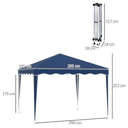 Folding gazebo 3x3m, height adjustable, UV protection