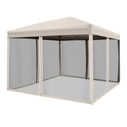 Collapsible Gazebo tent with side walls, Carry bag, 3x3M Beige