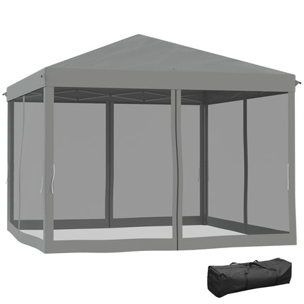 Folding gazebo tent with side walls, metal frame, 3x3M