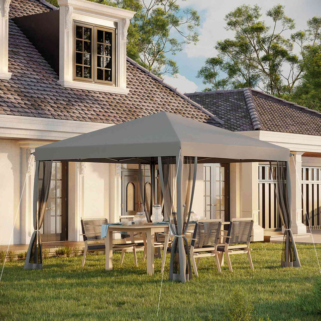 Folding gazebo tent with side walls, metal frame, 3x3M
