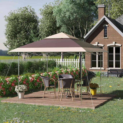 Pop-Up Gazebo tent, 3.6x3.6m, dark brown & khaki