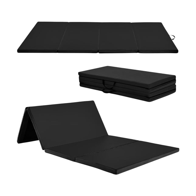 Opvouwbare gymmat, 240x120x5 cm, antislip, zwart
