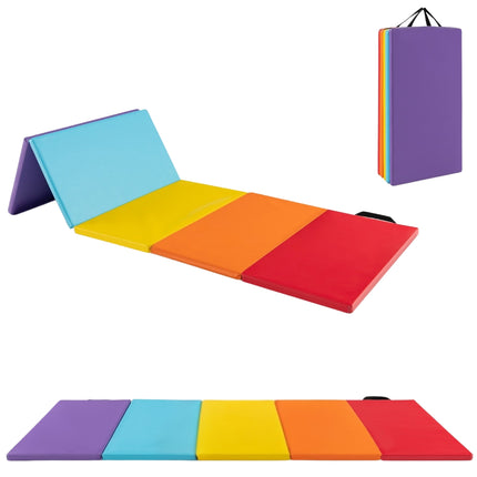 Folding Gymnastics Mat, 5-Panel 79x29.5x1.2 in