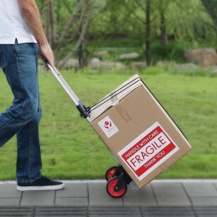 Folding Hand Truck, 176 lb Aluminum, Telescoping Handle