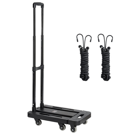 Folding Hand Truck, 500 lb Capacity, 6-Wheel Expandable Base