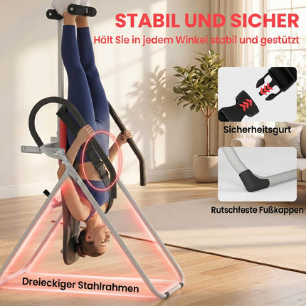 Folding Inversion Table, Adjustable Ankle Lock, Steel Frame