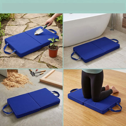 Folding Knee Pad with Handles – Dark Blue, Foam