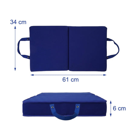 Folding Knee Pad with Handles – Dark Blue, Foam