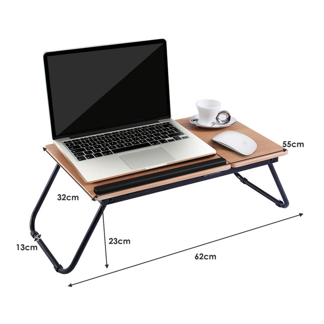 Folding Laptop Desk With Tilting Top, 4-Angle, Black