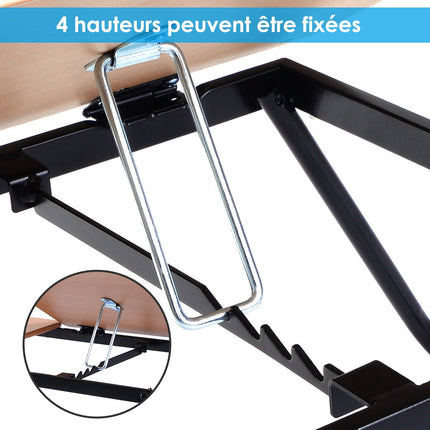 Folding Laptop Desk With Tilting Top, 4-Angle, Black