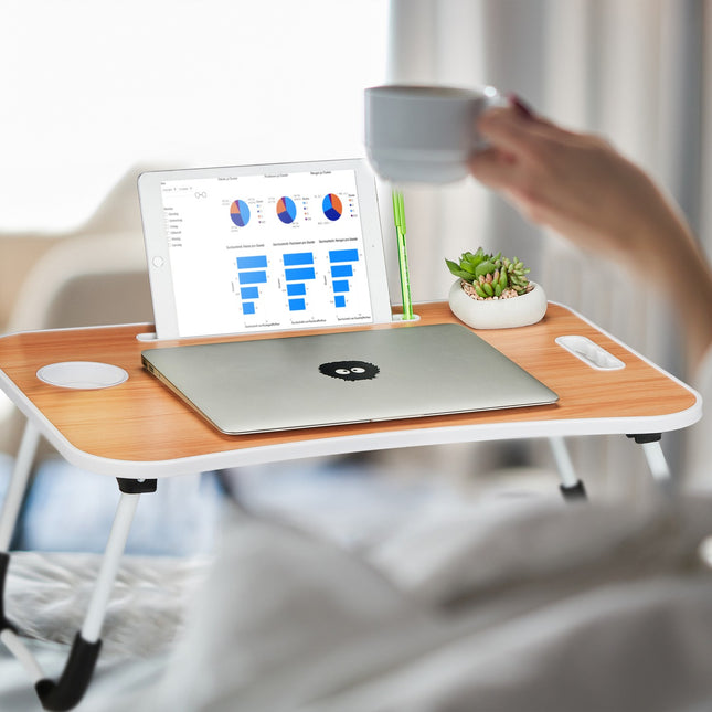 Folding Laptop Table with Non-Slip Feet, Portable Design