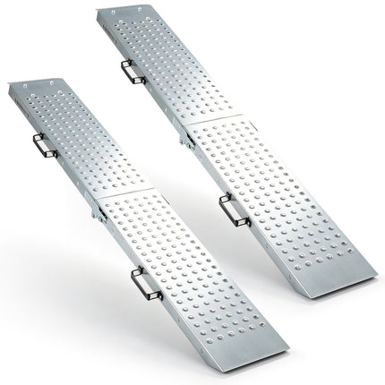 Folding Loading Ramps, 400 KG Capacity, 2-Pack, Silver