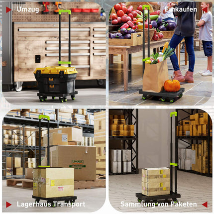 Folding Metal Hand Truck, Adjustable Handle, 49x35x102 cm