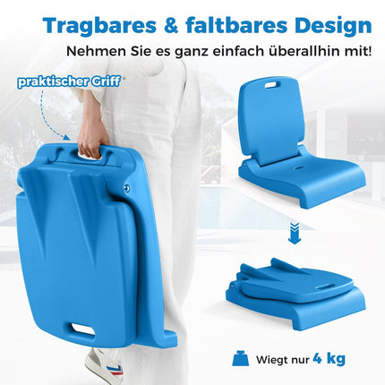 Folding Outdoor Chair with Handle, Drain Hole, Blue