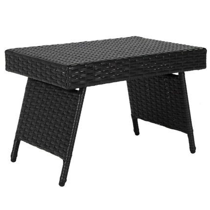 Folding Outdoor Coffee Table, Black, Weatherproof Rattan