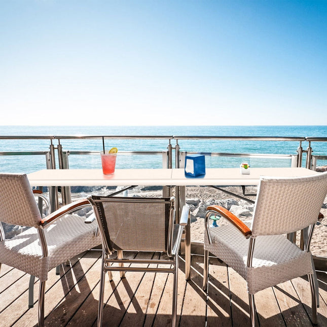 Folding Outdoor Table, HDPE Top, Steel Frame, Portable
